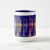 Trompete-Regenbogen auf Blau Tasse (Zentrum)