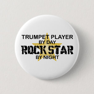 Trompete-Rockstar bis zum Nacht Button