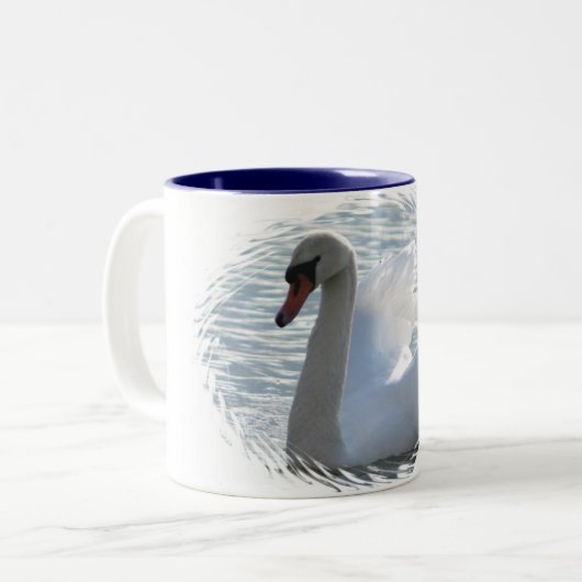 Trompete-Schwan-Kaffee-Tasse Zweifarbige Tasse (Vorderseite Links)