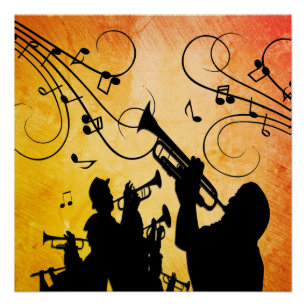 Trompete Section Burnt Orange Music Design Poster