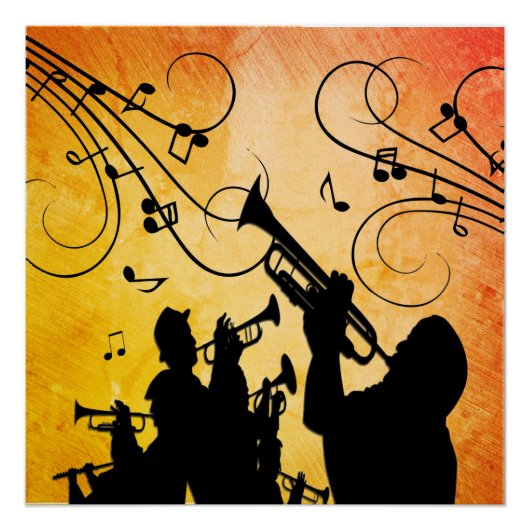 Trompete Section Burnt Orange Music Design Poster (Vorderseite)