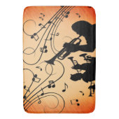Trompete Section Jazz Music Orange Rust Badematte (Vorderseite Vertikal)