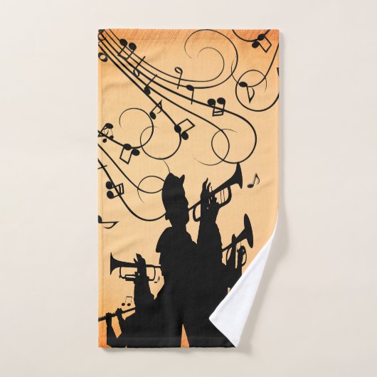 Trompete Section Jazz Music Orange Rust Badhandtuch Set (Handtuch)