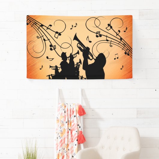 Trompete Section Jazz Music Orange Rust Banner (Insitu)