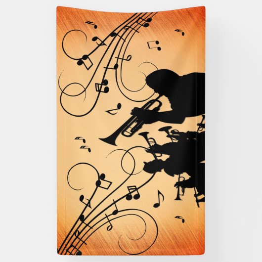 Trompete Section Jazz Music Orange Rust Banner (Vertikal)