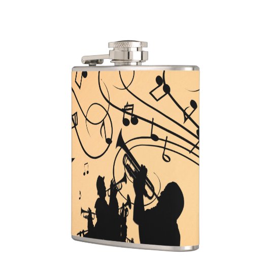 Trompete Section Jazz Music Orange Rust Flachmann (Links)