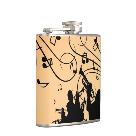 Trompete Section Jazz Music Orange Rust Flachmann (Rechts)