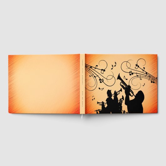 Trompete Section Jazz Music Orange Rust Gästebuch (Voll)