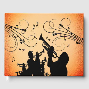 Trompete Section Jazz Music Orange Rust Gästebuch