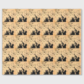 Trompete Section Jazz Music Orange Rust Geschenkpapier (Flach)