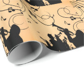 Trompete Section Jazz Music Orange Rust Geschenkpapier (Rolleneckpunkt)