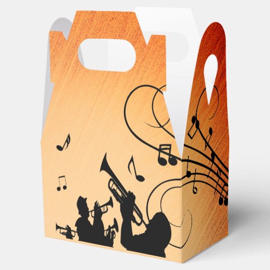 Trompete Section Jazz Music Orange Rust Geschenkschachtel (Geöffnet)