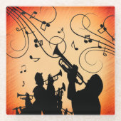 Trompete Section Jazz Music Orange Rust Glasuntersetzer (Vorderseite)