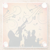 Trompete Section Jazz Music Orange Rust Glasuntersetzer (Rückseite)