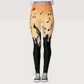 Trompete Section Jazz Music Orange Rust Leggings (Vorderseite)