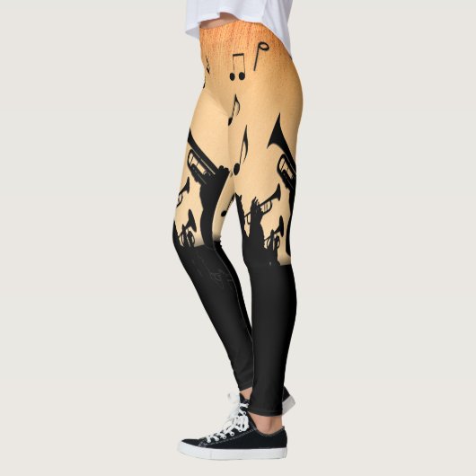 Trompete Section Jazz Music Orange Rust Leggings (Links)