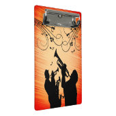 Trompete Section Jazz Music Orange Rust Mini Klemmbrett (Schrägansicht)