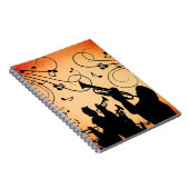 Trompete Section Jazz Music Orange Rust Notizblock (Rechte Seite)
