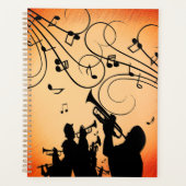 Trompete Section Jazz Music Orange Rust Planer (Vorderseite)