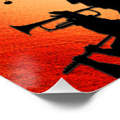 Trompete Section Jazz Music Orange Rust Poster (Ecke)