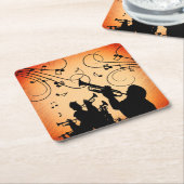 Trompete Section Jazz Music Orange Rust Rechteckiger Pappuntersetzer (angewinkelt)