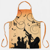 Trompete Section Jazz Music Orange Rust Schürze (Vorderseite)
