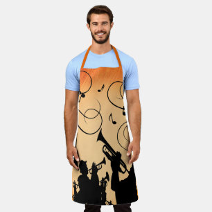 Trompete Section Jazz Music Orange Rust Schürze