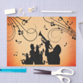 Trompete Section Jazz Music Orange Rust Seidenpapier (Handwerk)