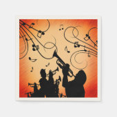 Trompete Section Jazz Music Orange Rust Serviette (Vorderseite)