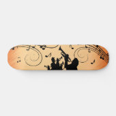 Trompete Section Jazz Music Orange Rust Skateboard (Horizontal)