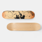 Trompete Section Jazz Music Orange Rust Skateboard (Horizontal)