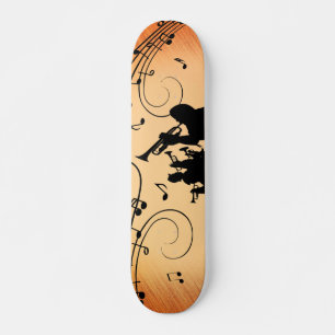 Trompete Section Jazz Music Orange Rust Skateboard