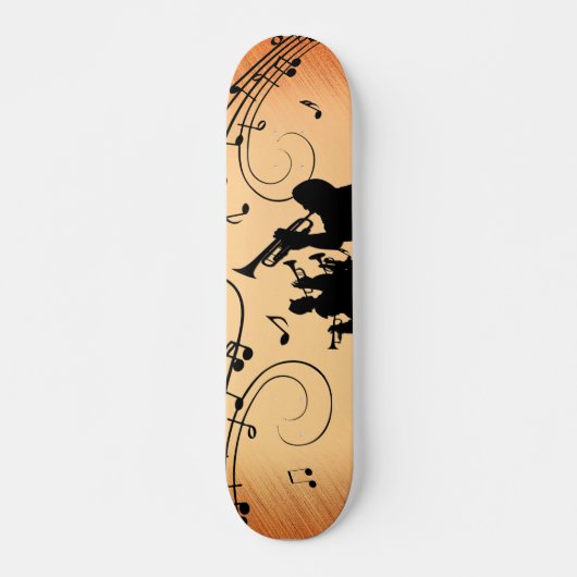 Trompete Section Jazz Music Orange Rust Skateboard (Vorne)