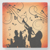 Trompete Section Jazz Music Orange Rust Steinuntersetzer (Vorderseite)