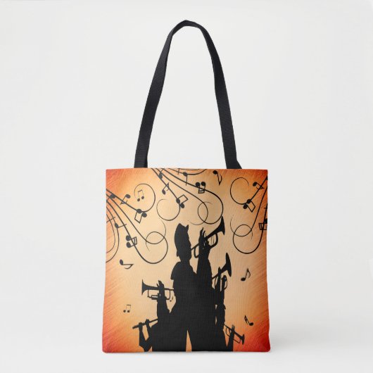 Trompete Section Jazz Music Orange Rust Tasche (Vorderseite)