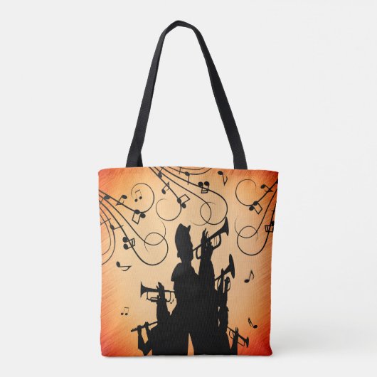 Trompete Section Jazz Music Orange Rust Tasche (Rückseite)