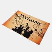 Trompete Section Jazz Music Orange Rust Willkommen Fußmatte (Schrägansicht)