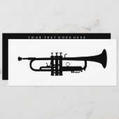 Trompete-Silhouette Einladung (Vorne/Hinten)
