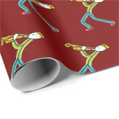Trompete spielender Stickman Geschenkpapier (Rolleneckpunkt)