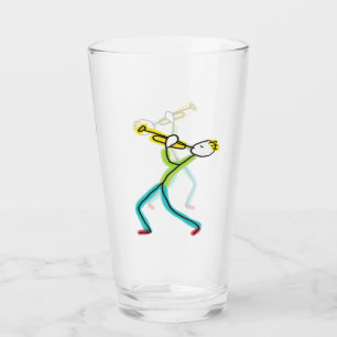 Trompete spielender Stickman Glas