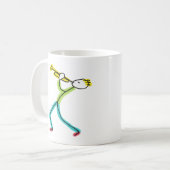 Trompete spielender Stickman Kaffeetasse (Vorderseite Links)