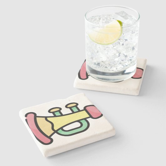 Trompete Steinuntersetzer (Seitenansicht)