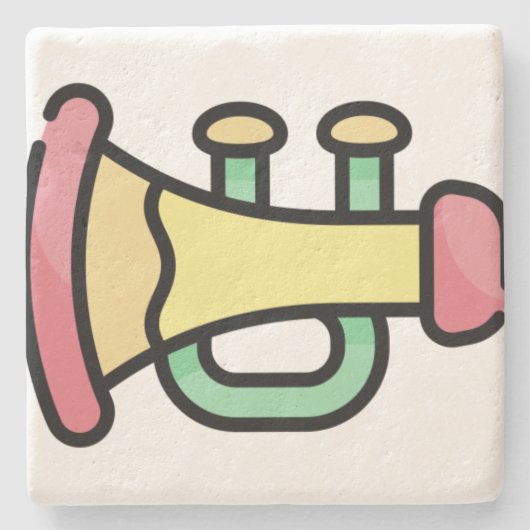 Trompete Steinuntersetzer (Vorderseite)