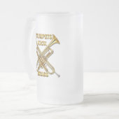 Trompete-Tritt-Messing Mattglas Bierglas (Vorderseite Links)