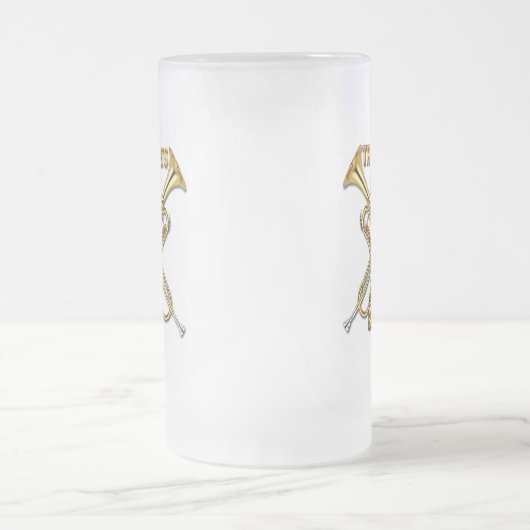 Trompete-Tritt-Messing Mattglas Bierglas (Mittel)