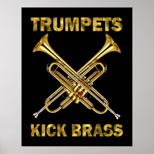 Trompete-Tritt-Messing-Plakat Poster