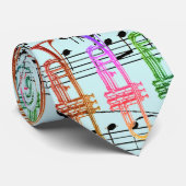 Trompete u. Musiknoten Krawatte (Gerollt)