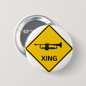 Trompete-Überfahrt-Landstraßen-Zeichen Button (Vorne & Hinten)