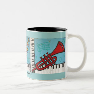 Trompete- und Klaviermusical-Tasse Zweifarbige Tasse