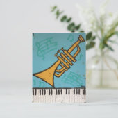 Trompete- und Klaviermusicalpostkarte Postkarte (Stehend Vorderseite)